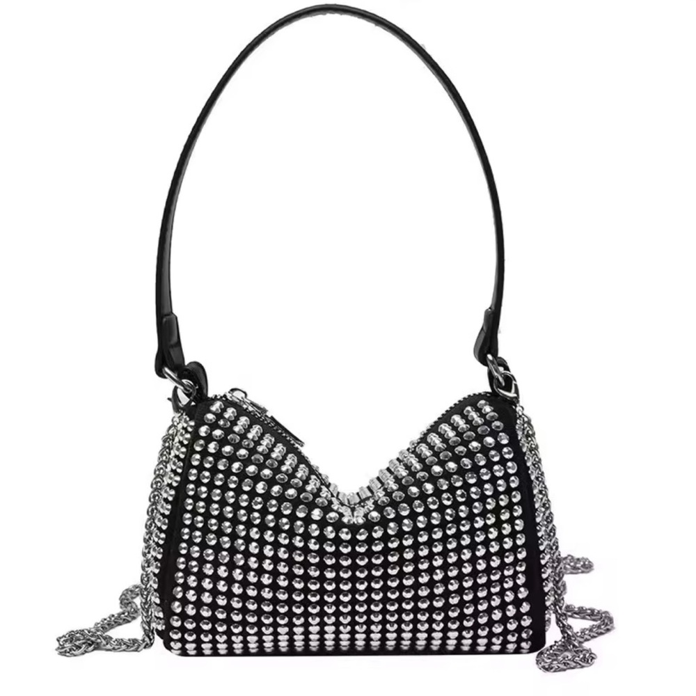 Elegant Black and Silver Studded Women's Bag
